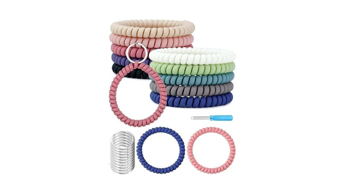 Fiveizero 10pcs Stretchable Wrist Keychain Bracelet... - Coupon