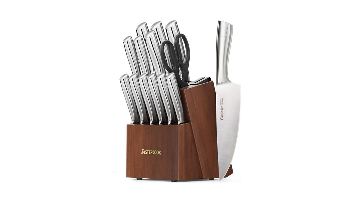 Astercook Knife Set Kitchen Knives Set With Block... - Coupon