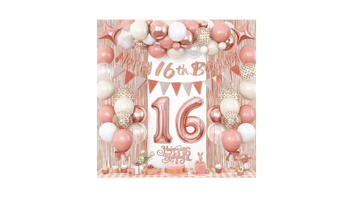 Sweet 16 Birthday Decorations For Girls Retro Pink... - Coupon