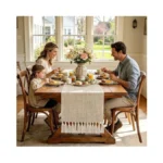 Boho Table Runner 13x72 Inch Beige Farmhouse... - Coupon
