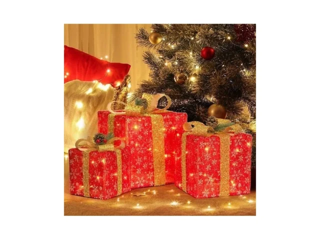 Set Of 3 Christmas Lighted Gift Boxes 60 Led… – Coupon