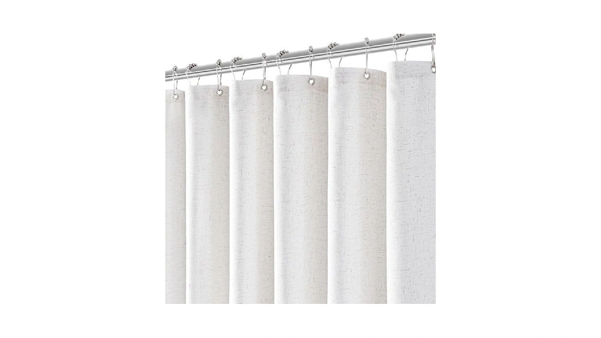 Jolilight White Linen Shower Curtains 72 Inches... - Coupon