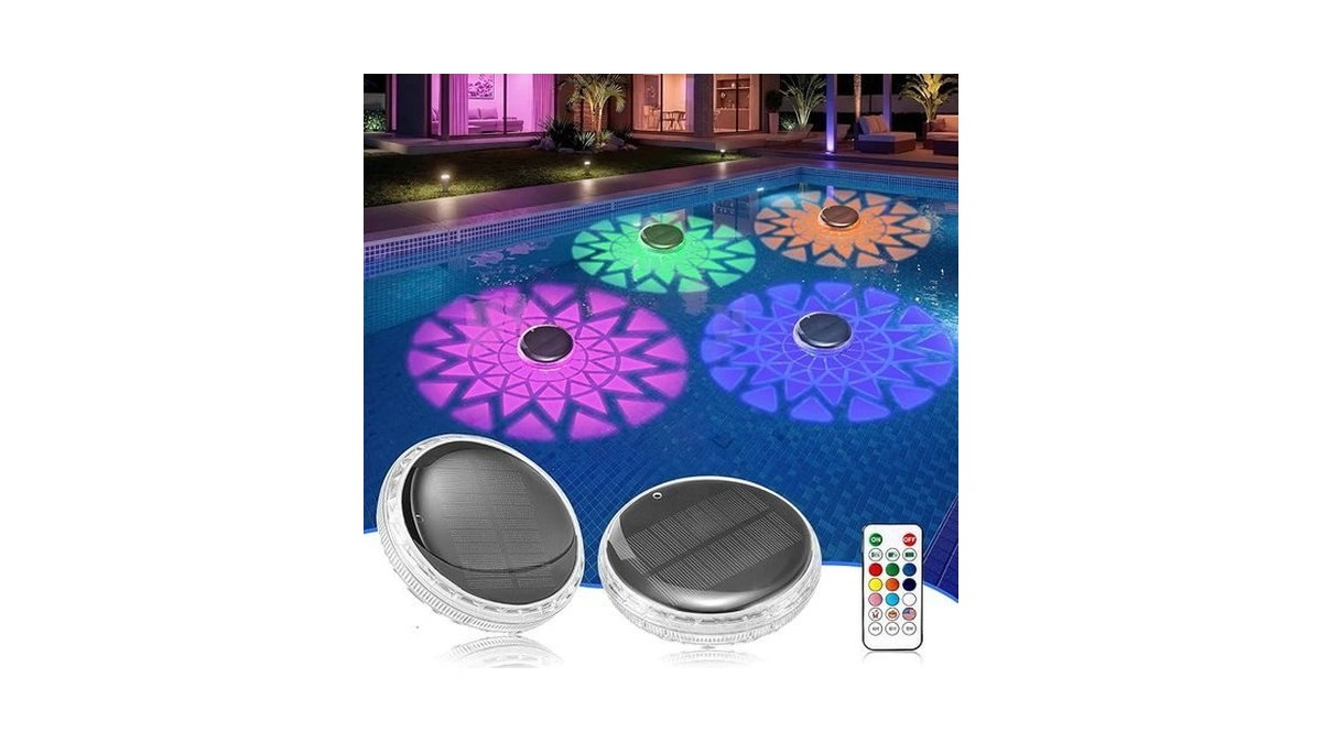 Solar Powered Floating Pool Lights 2 Pack Solar... - Coupon