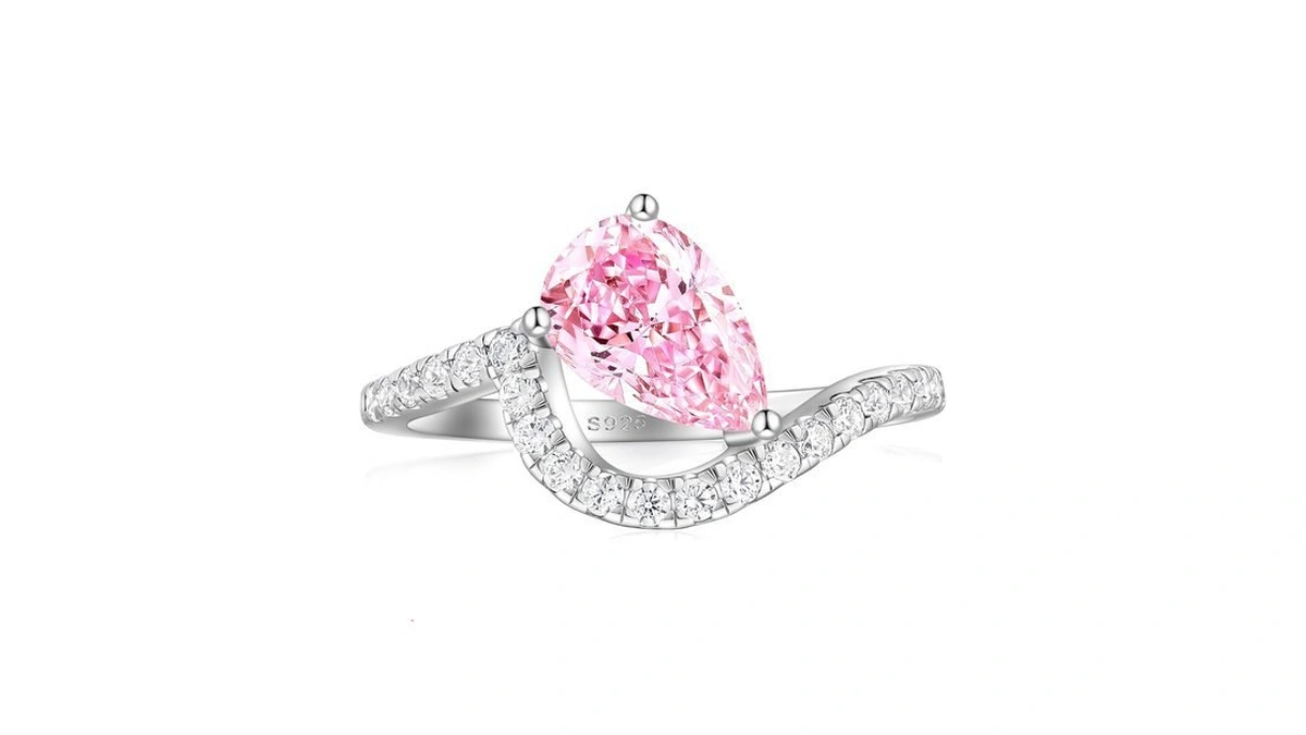 Cijisx 1 5ct Pear Shape Ring 925 Sterling Silver... - Coupon