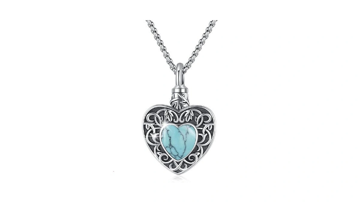 Tughra Turquoise Urn Necklace For Ashes 925... - Coupon