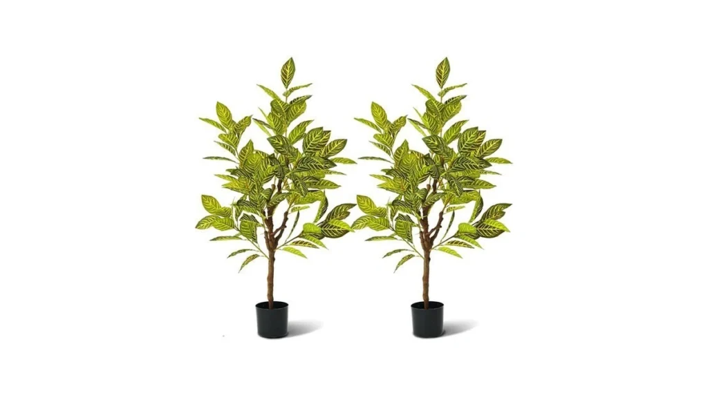 Famigmo 4ft Fake Plants Guava With Yellow Patterned... - Coupon