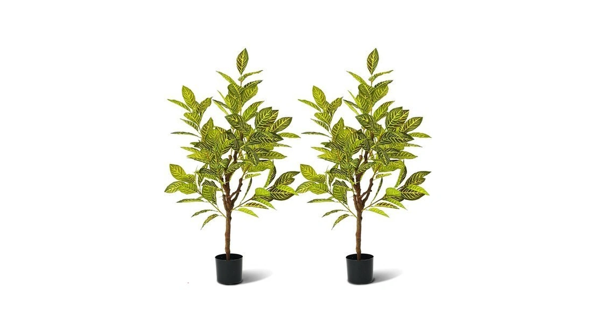 Famigmo 4ft Fake Plants Guava With Yellow Patterned... - Coupon