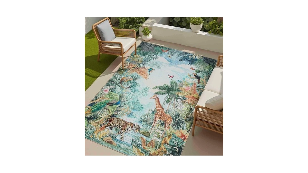 Latte Fog Modern Easy Jute 4x6 Rug Washable Outdoor... - Coupon