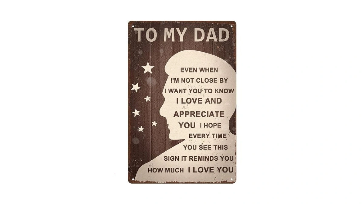 Dad Gifts Rustic Tin Wall Art For Dad - Vintage... - Coupon
