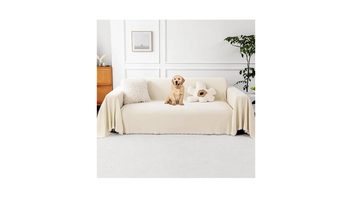 Czoynife Chenille Couch Cover For Pets Boho... - Coupon
