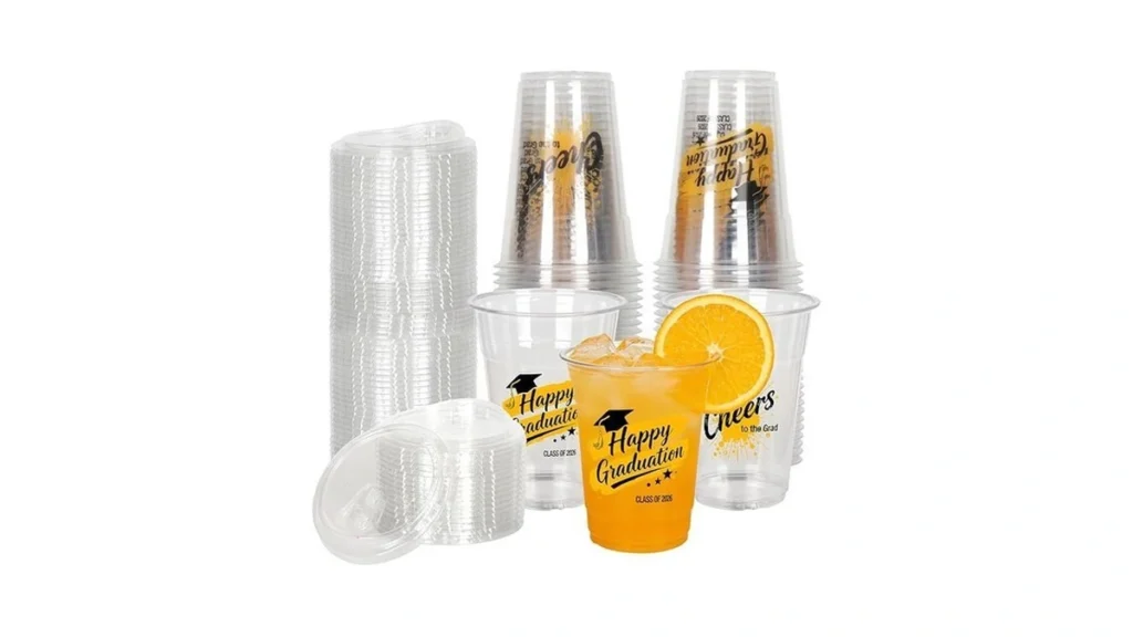Zmency 50 Pack Happy Graduation Cups With Lids -... - Coupon