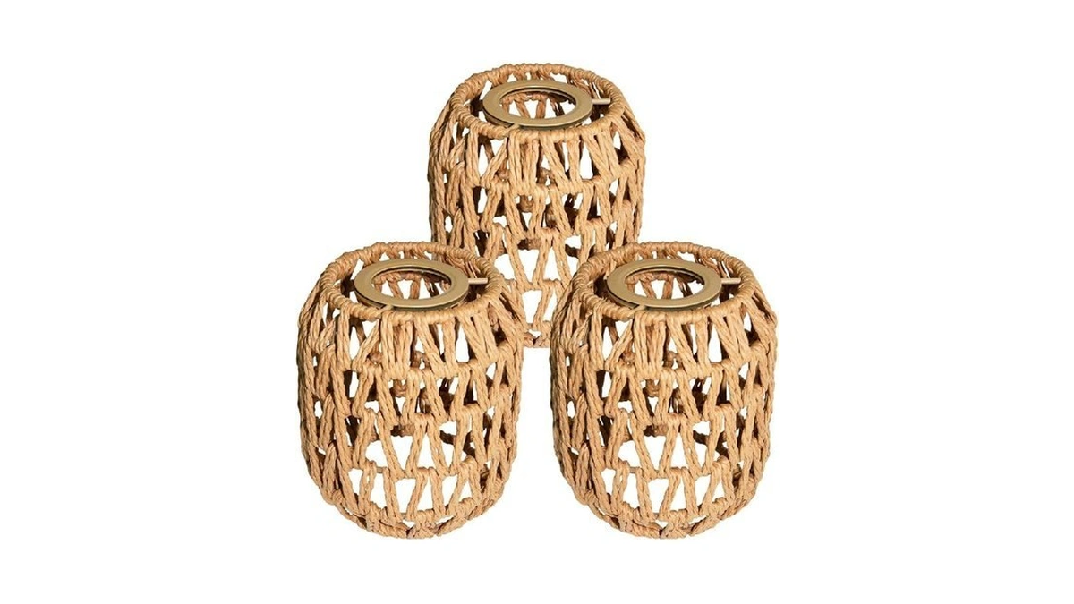 3 Pack Rattan Lamp Shades 4 7 5 2 Small Boho... - Coupon