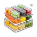 Kumd 10-pack Clear Fridge Organizer Bins With Lids... - Coupon