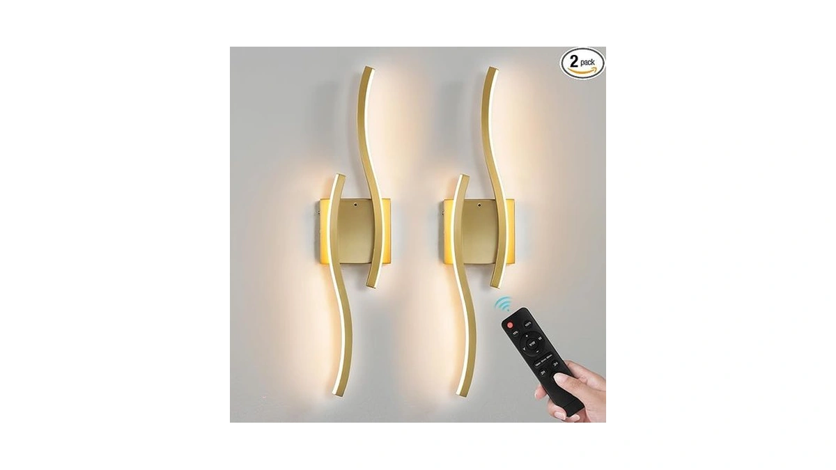 Woshitu Gold Battery Operated Wall Sconces 23 6... - Coupon