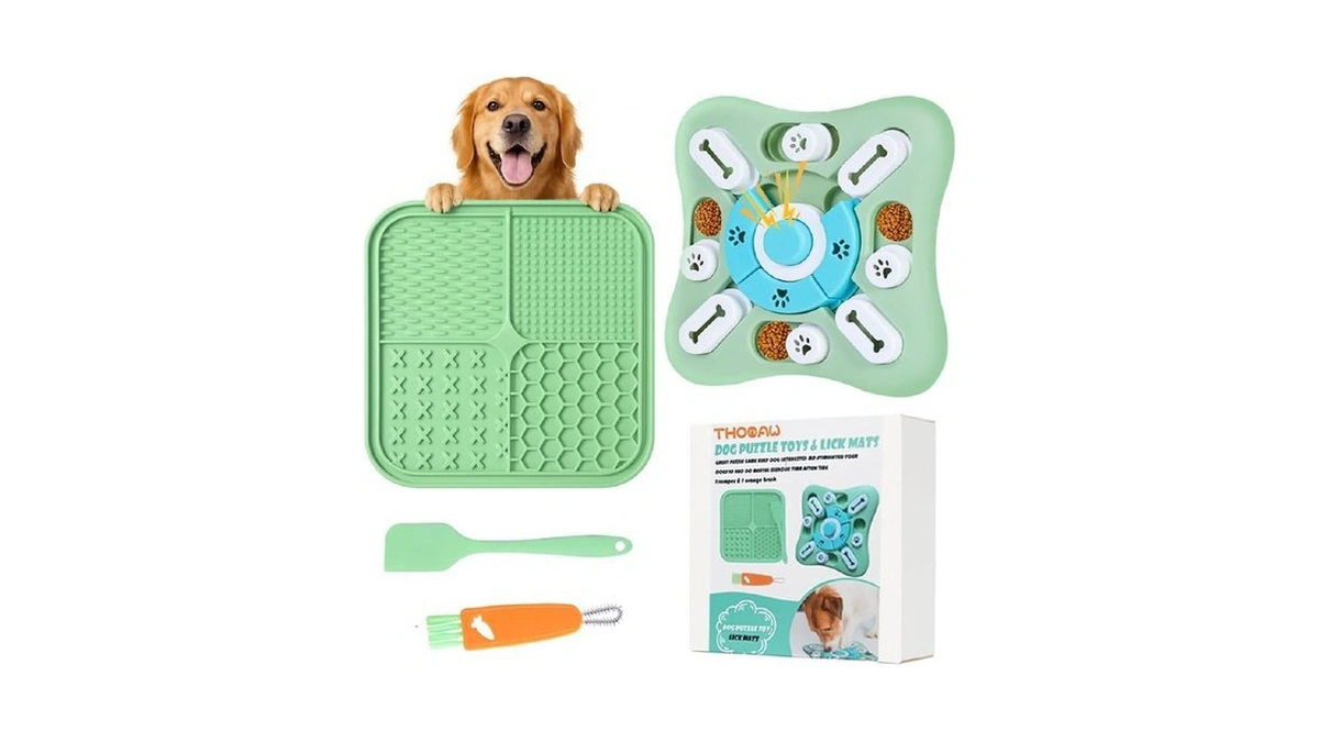 Thooaw Dog Puzzle Toys Set Interacive Slow Feeder... - Coupon