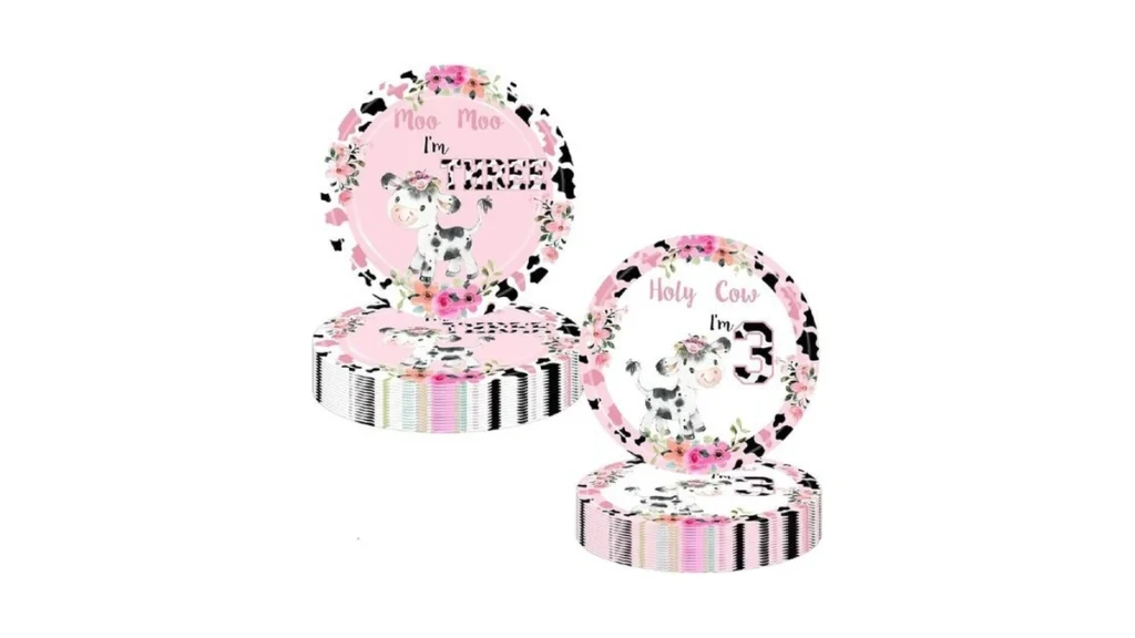 Holy Cow I M Three Girls Birthday Party Plates Cow... - Coupon