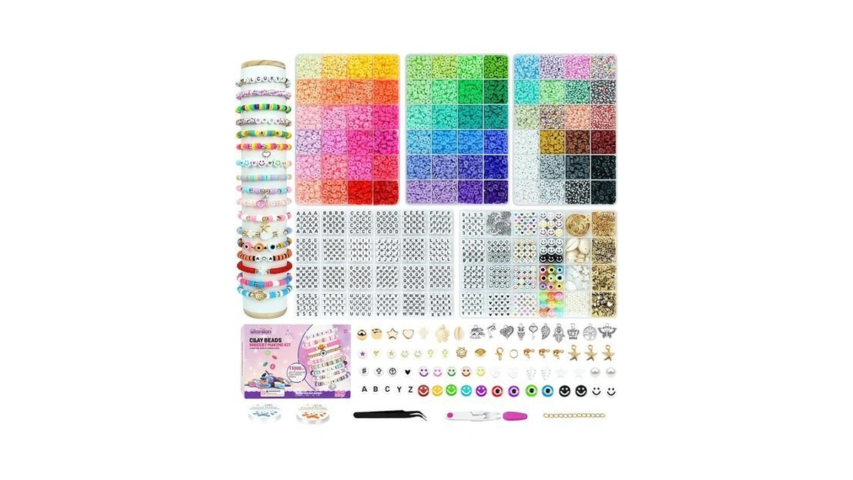 Gionlion Clay Beads Friendship Bracelet Making Kit... - Coupon