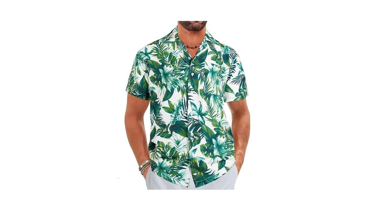 Eletop Men S Hawaiian Shirt Short Sleeve Button... - Coupon