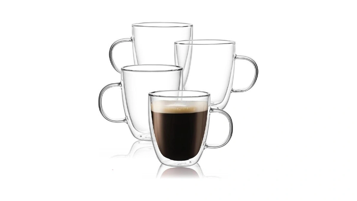 Cnglass Large Glass Coffee Mugs 17oz Double Walled... - Coupon