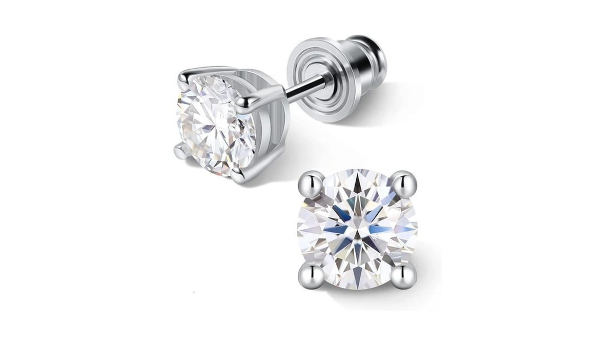 Hitlinker Moissanite Stud Earrings For Women Men... - Coupon