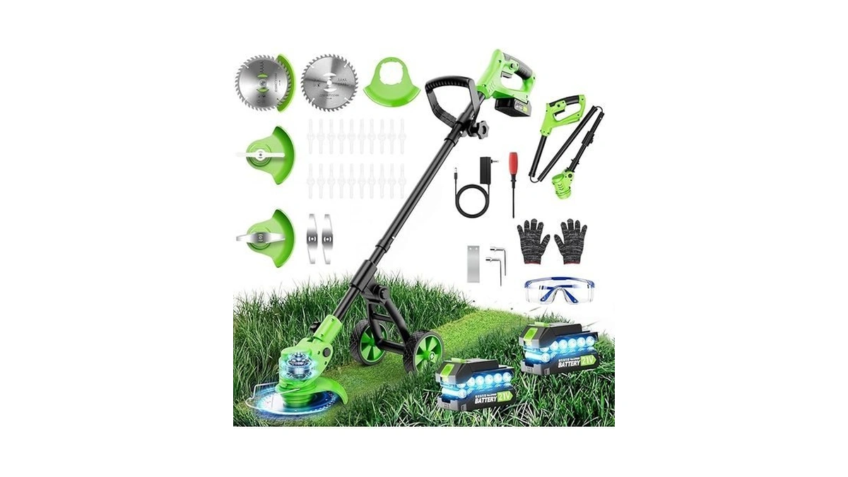 Cordless Weed Wacker With Wheels 4-in-1 4000mah... - Coupon