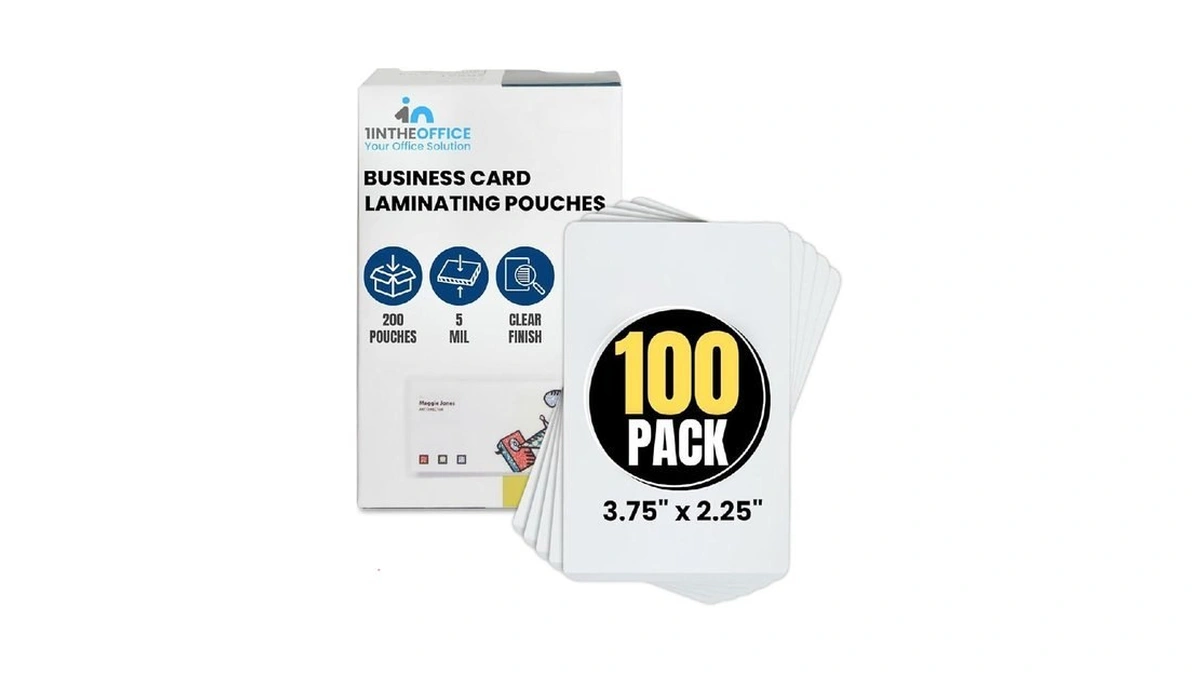 Amazon coupon: 1intheoffice Business Card Laminating Po