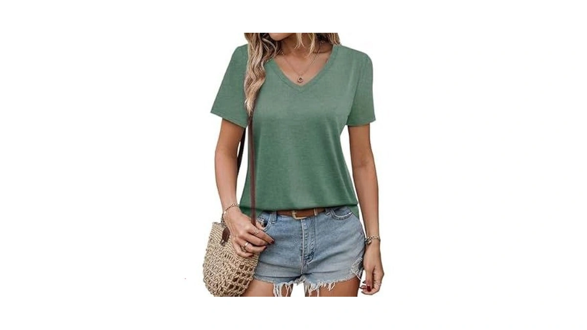 Gkbk Womens Short Sleeve T Shirts V Neck Tops... - Coupon