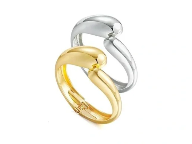 Gold Silver Chunky Bangles Bracelet For Women… – Coupon