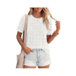 Zesica Women S Summer Crochet Short Sleeve Tops... - Coupon