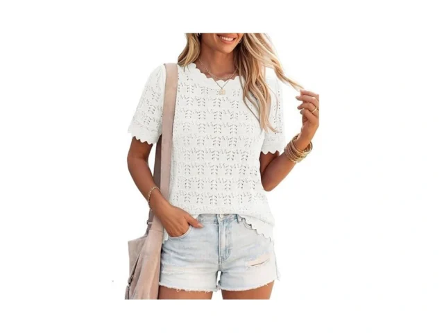 Zesica Women S Summer Crochet Short Sleeve Tops… – Coupon