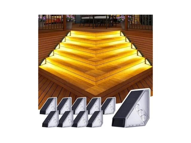 Jsot Solar Step Stair Lights Outdoor Yard Decor 10… – Coupon