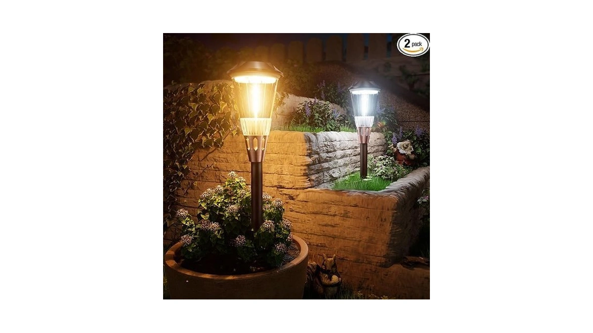 Bitpott 2-in-1 Warm Cool Solar Pathway Lights... - Coupon