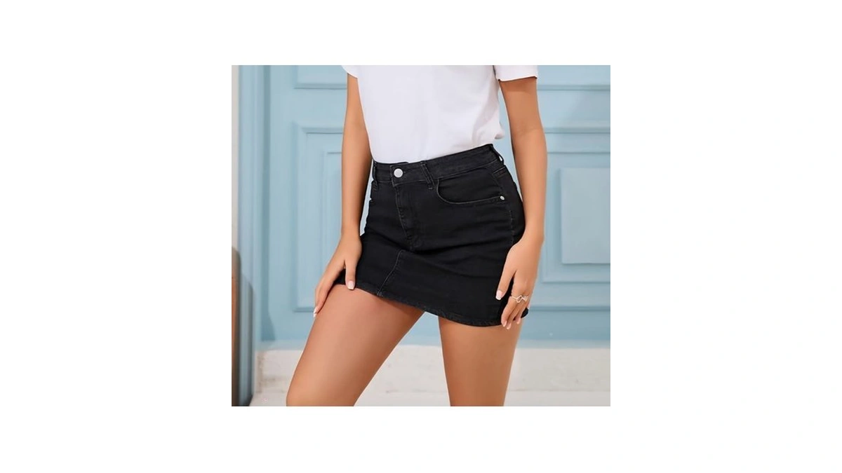 Shestellar Women S Low Rise Denim Mini Skirt Y2k... - Coupon