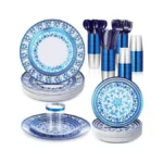 Layhit 25 Sets Plastic Disposable Dinnerware Set... - Coupon