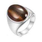 Lxbqysto Mens Stainless Steel Diamond Cut Gemstone... - Coupon
