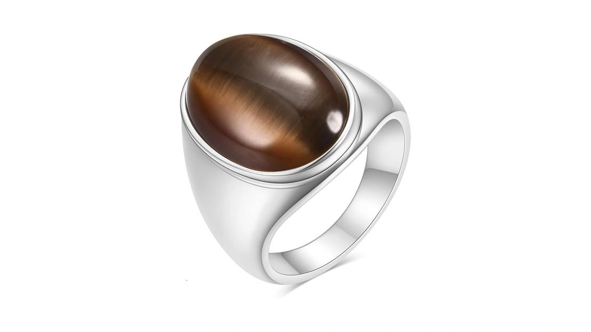 Lxbqysto Mens Stainless Steel Diamond Cut Gemstone... - Coupon