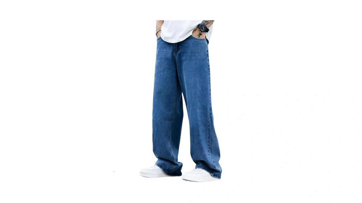 Dislanbo Men S Super Baggy Jeans Wide Leg Pants Hip... - Coupon