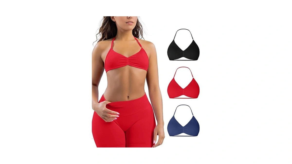 Comper Women S 3 Pack Strappy Bras Halter Bra... - Coupon