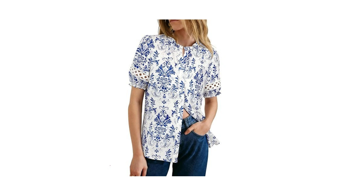 Grace Karin Women Boho Floral Tops Summer Short... - Coupon