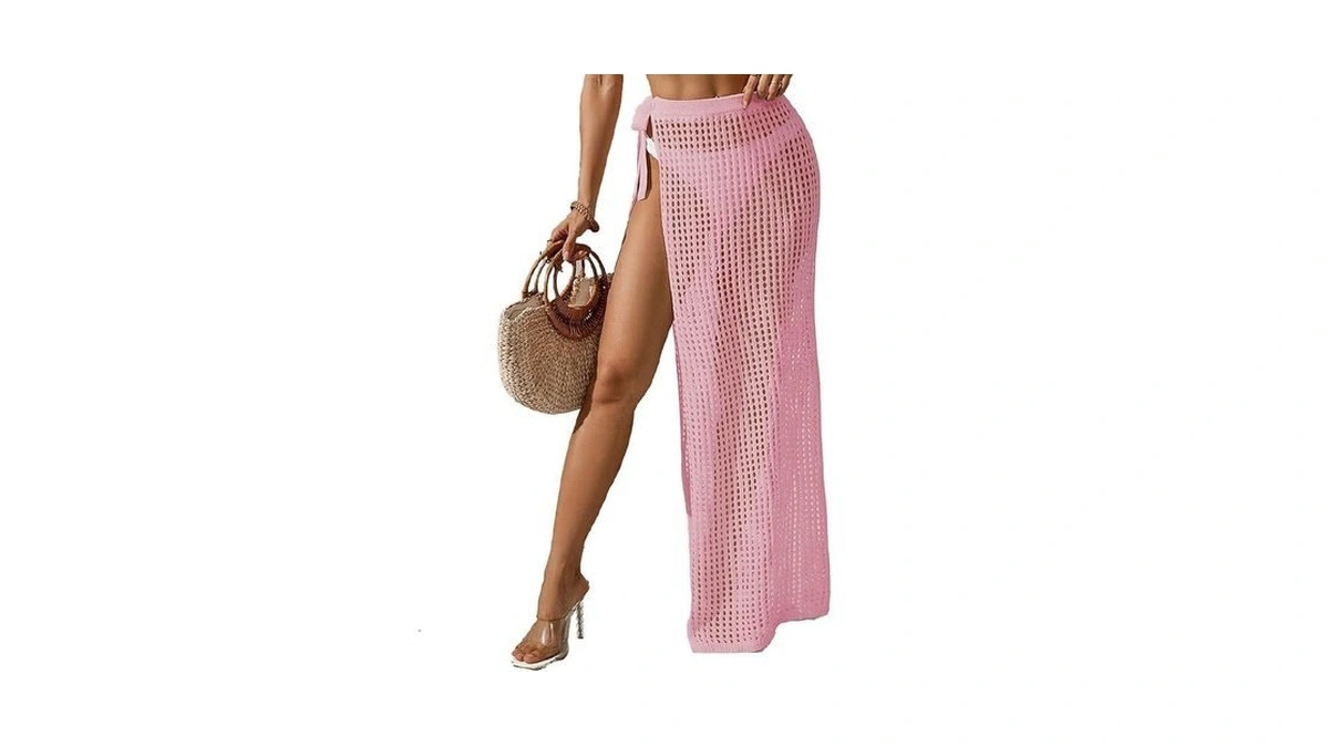 Breathsunny Womens Crochet Knit Elastic Tie Waist... - Coupon