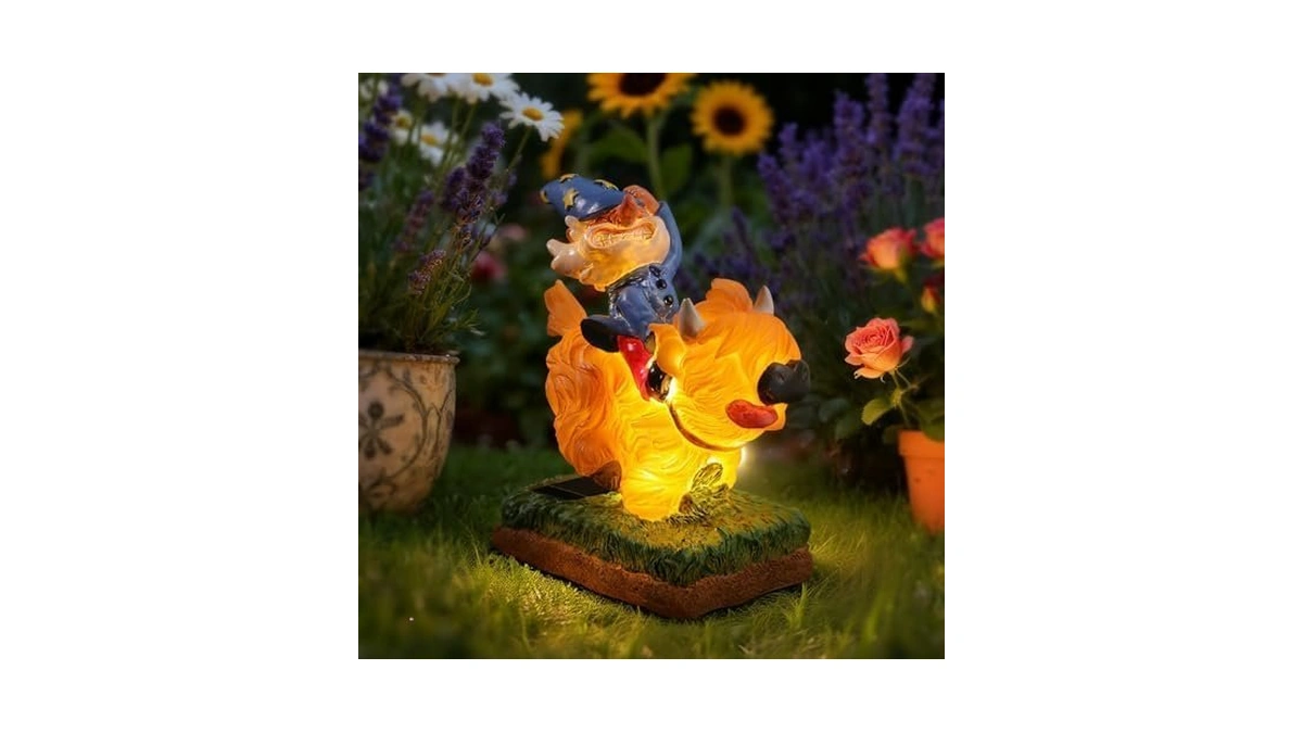 Arceeker Garden Gnome Statue - Garden Gnome Riding... - Coupon