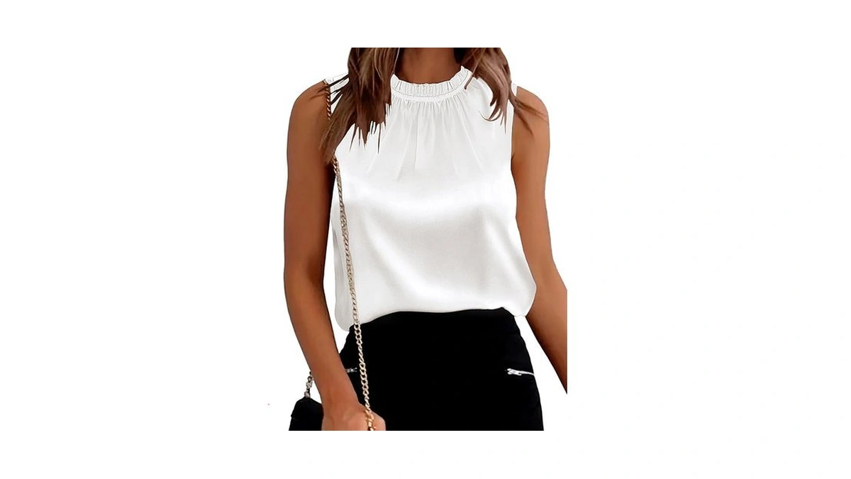 Simplefun Silk Shirts For Women Dressy Mock Neck... - Coupon