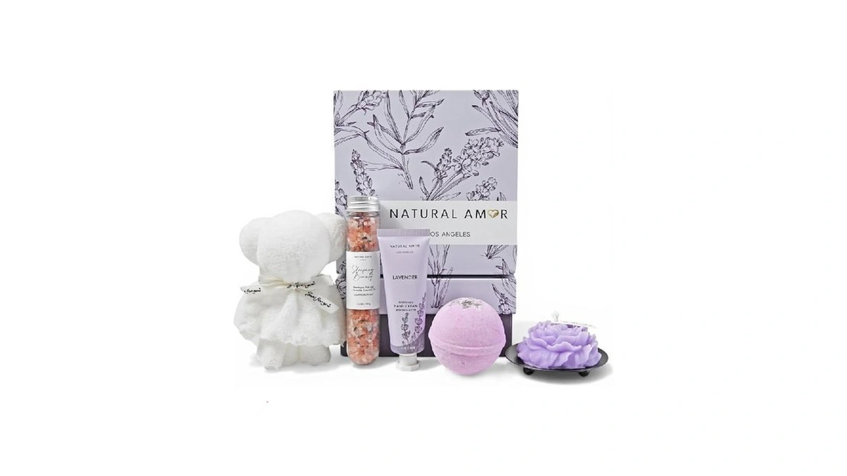 Natural Amor Lavender Spa Gift Set For Women 6pcs... - Coupon