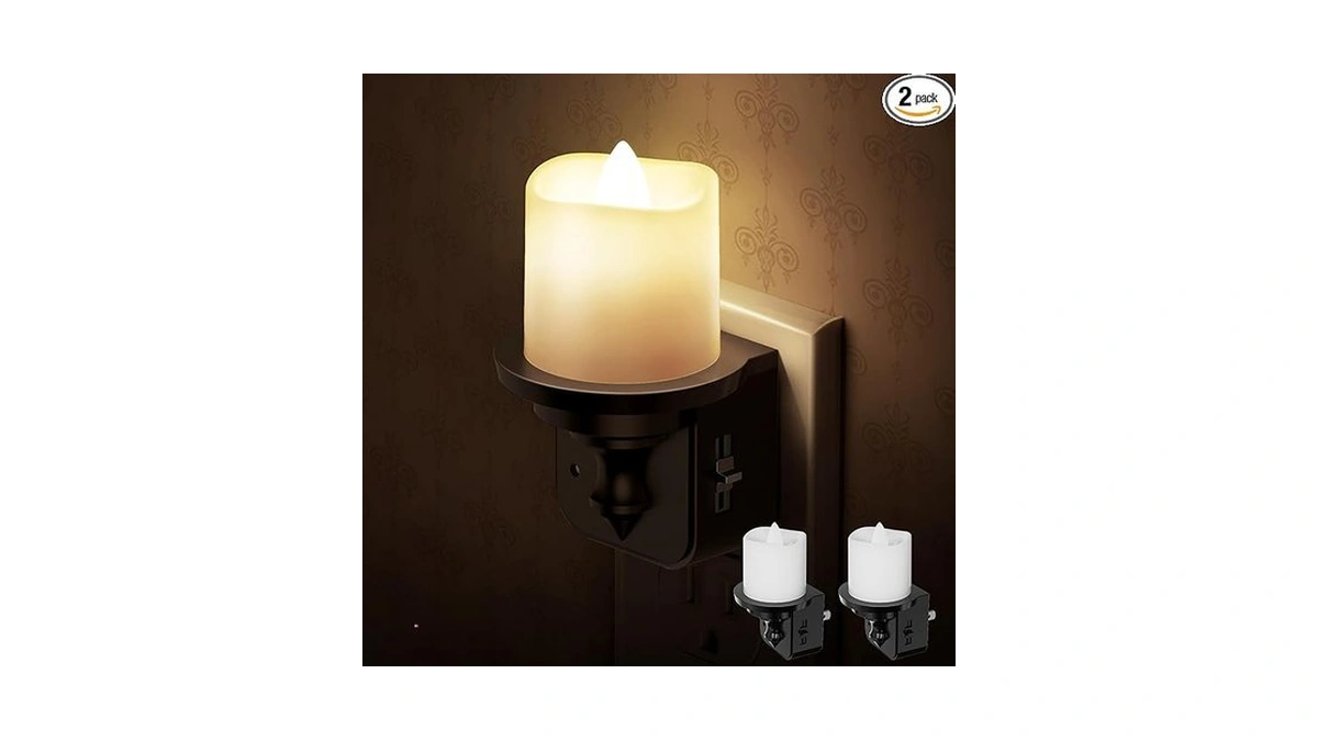 Flameless Candle Night Light Night Lights Plug Into... - Coupon