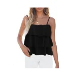 Kirundo Spaghetti Strap Ruffle Babydoll Peplum Tank... - Coupon
