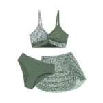Weixinbuy Girls Swimsuit 3 Piece Tropical Floral... - Coupon