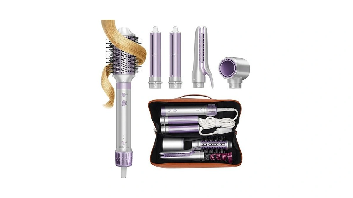 Entalva 5 In 1 Hot Air Styler- Blowout Brush Hair... - Coupon