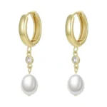Pearl Earrings For Women 14k Gold Plated Drop... - Coupon