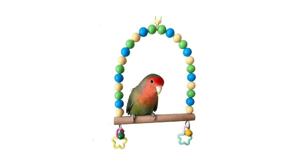 Wooden Bird Swing For Cage Large Parrot Hanging... - Coupon