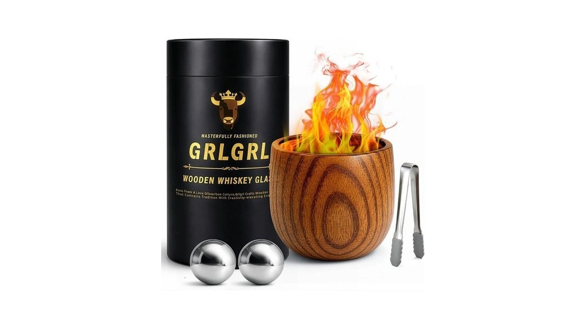 Grlgrl Charred Wooden Whiskey Glasses Gifts For Men... - Coupon